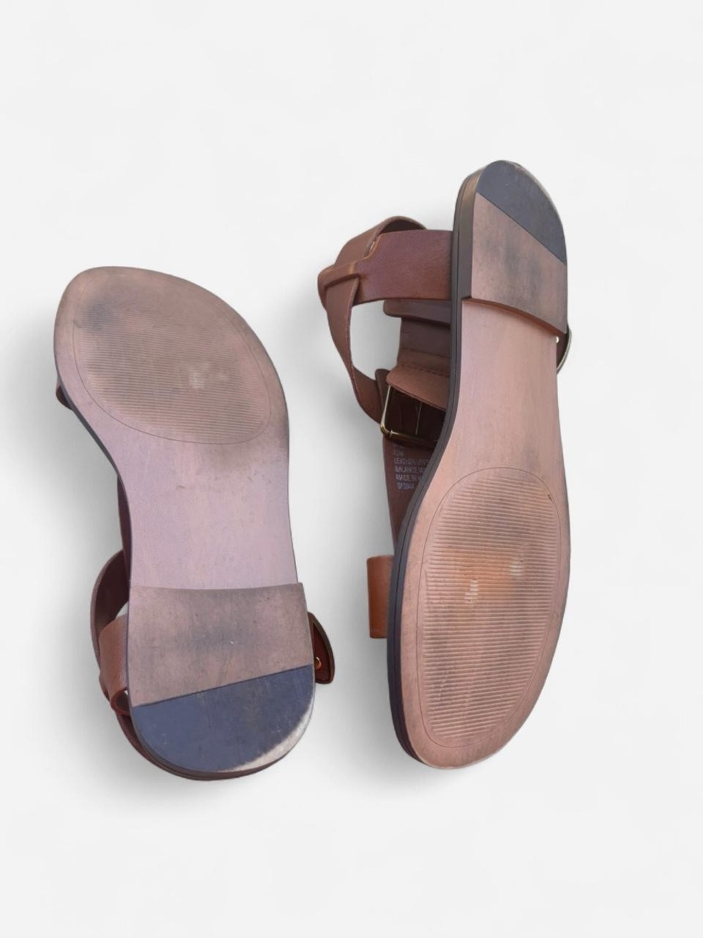 Steve Madden Women's Cognac Leather T‑Strap Sandals - Picture 4 of 4